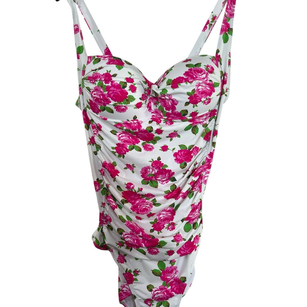 Betsey Johnson Pink Floral One Piece Swimsuit
